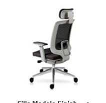 Silla Modelo Finish con cabecera Gris